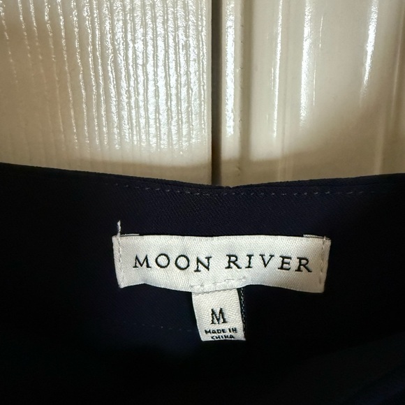 Moon River Elegant Navy Blue Jumpsuit - Picture 3 of 5